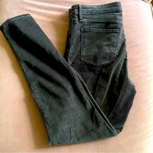 J Brand Super Skinny Velour Low-Rise Jeans in Asphalt Size 31